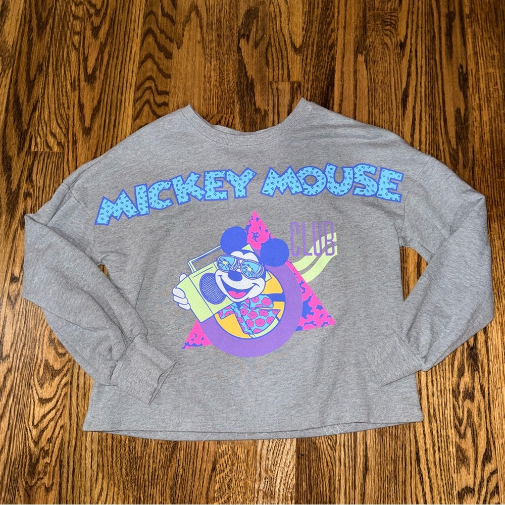 Disney Parks "Mickey Mouse Club" retro-style cropped sweatshirt